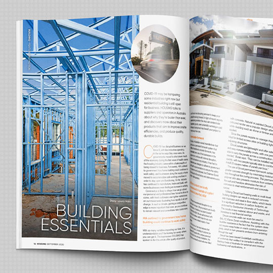 Dincel has recently featured in the September edition of HOUSING Magazine in their Building Essentials article.